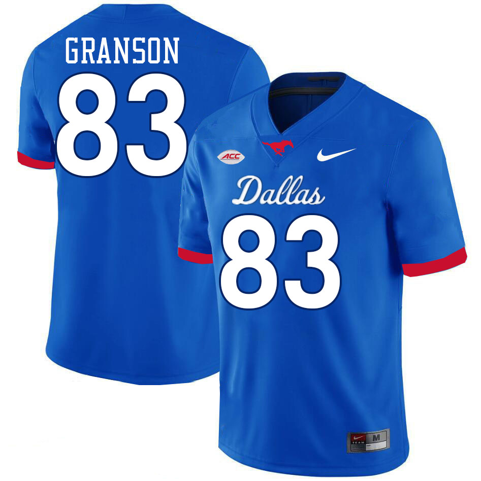 SMU Mustangs #83 Kylen Granson Jersey College Football Uniforms-Dallas Royal